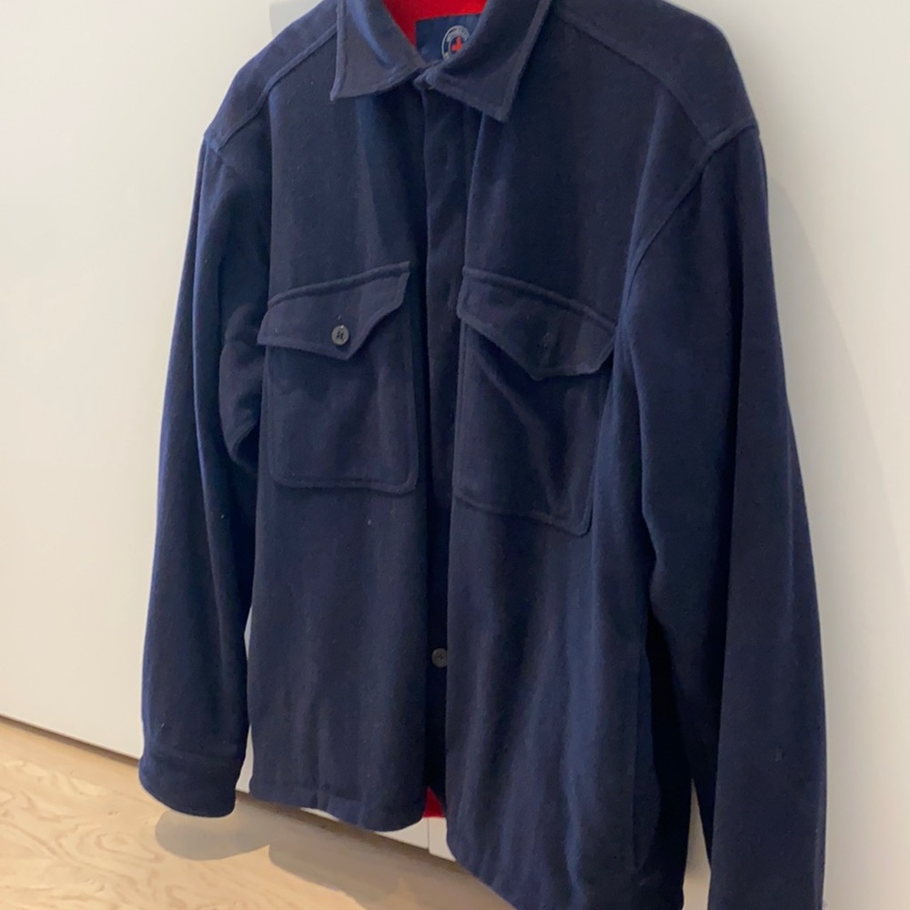 Strellson Fleece Shirt Jacket - Navy , Size Large